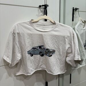 Brandy Melville Car Cropped Graphic Tee
